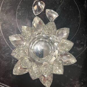 Crystal pillar candle holder elegant home decor decoration accents candlestick